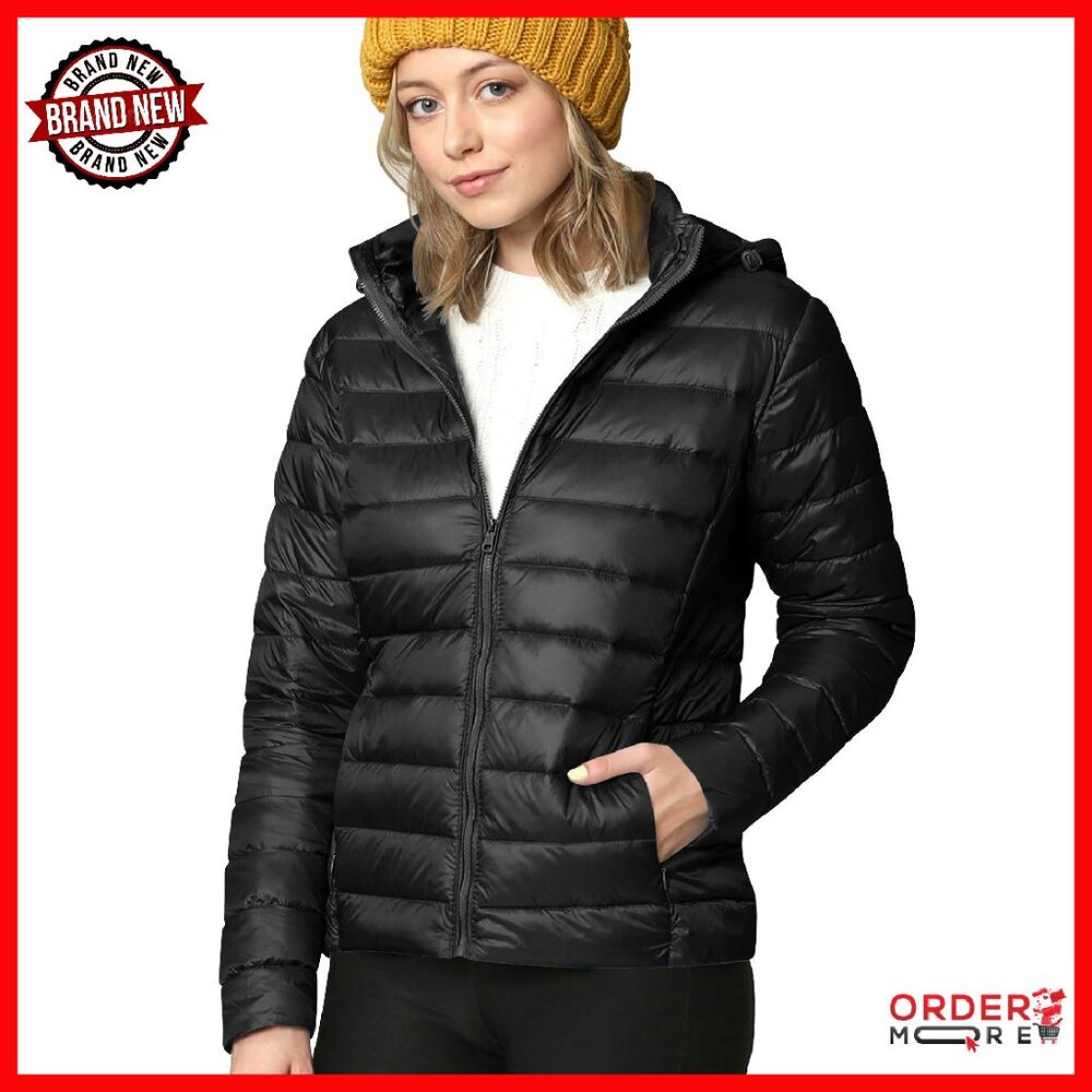 Packable Down Jacket with Removable Hood, Lightwe… - image 1